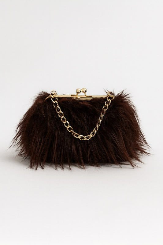 Bolso clutch efecto pelo
