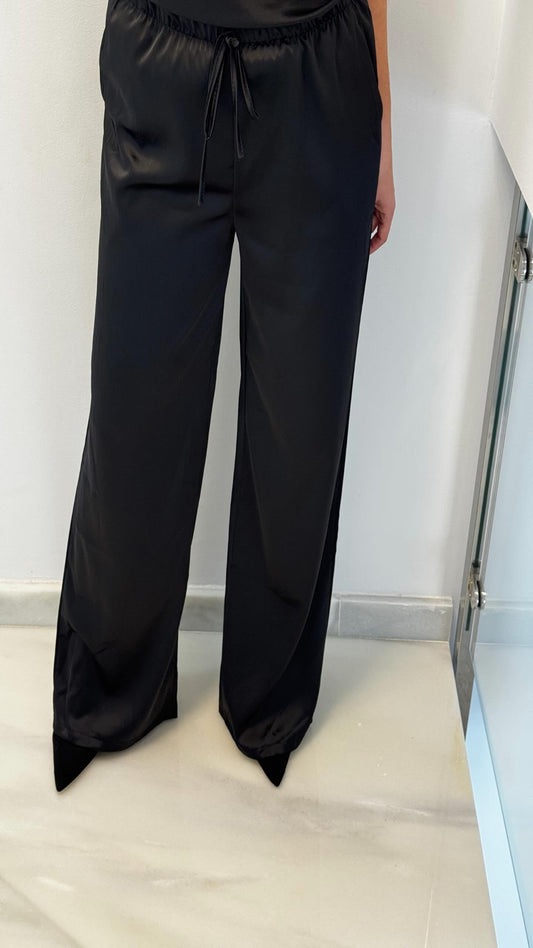 Pantalón ancho satinado