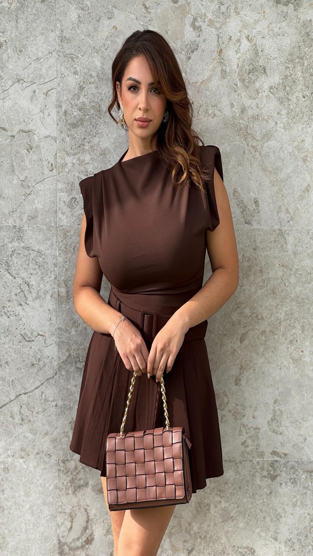 Falda pantalón tablas cinturón