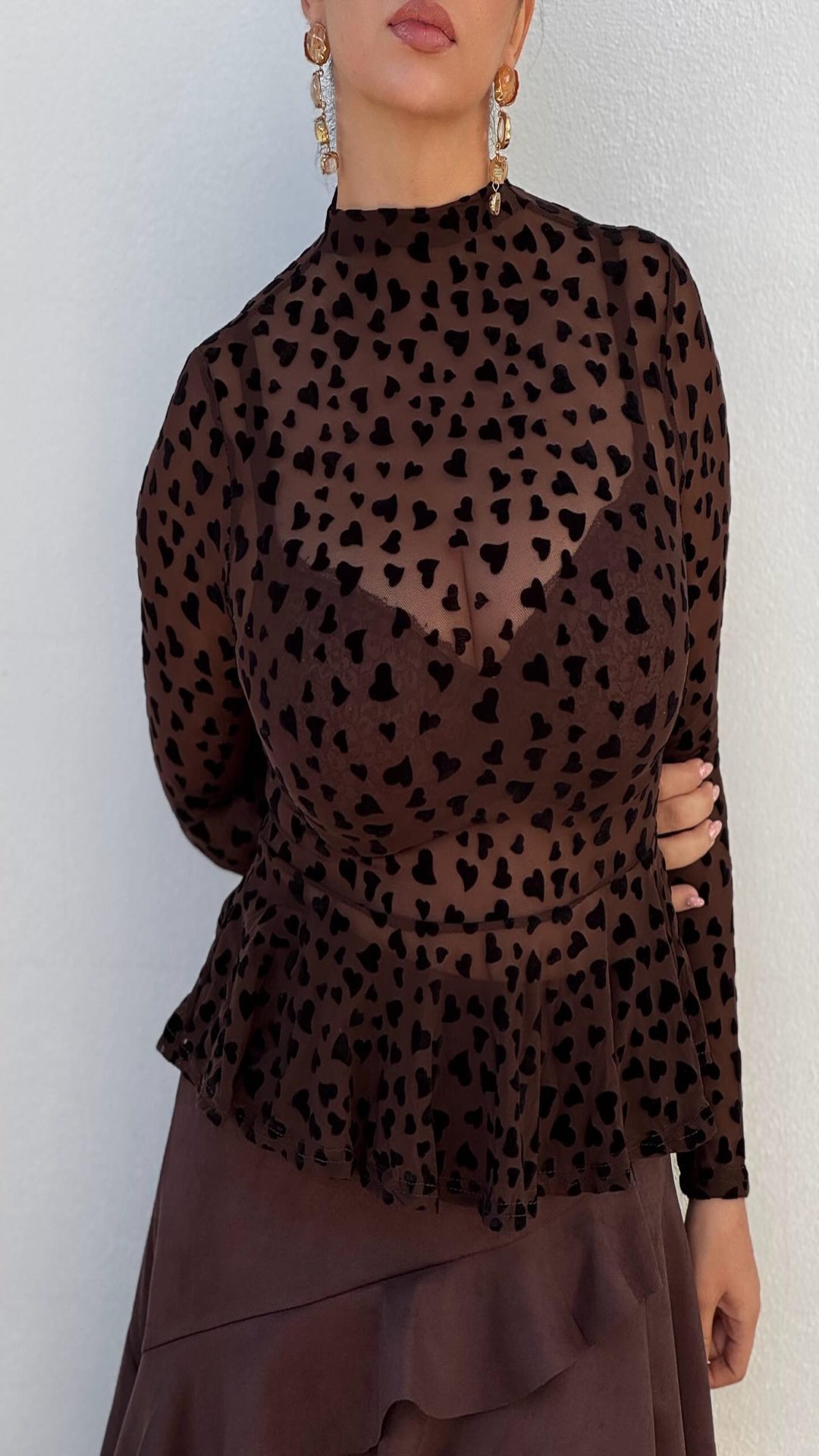 Top transparente corazones