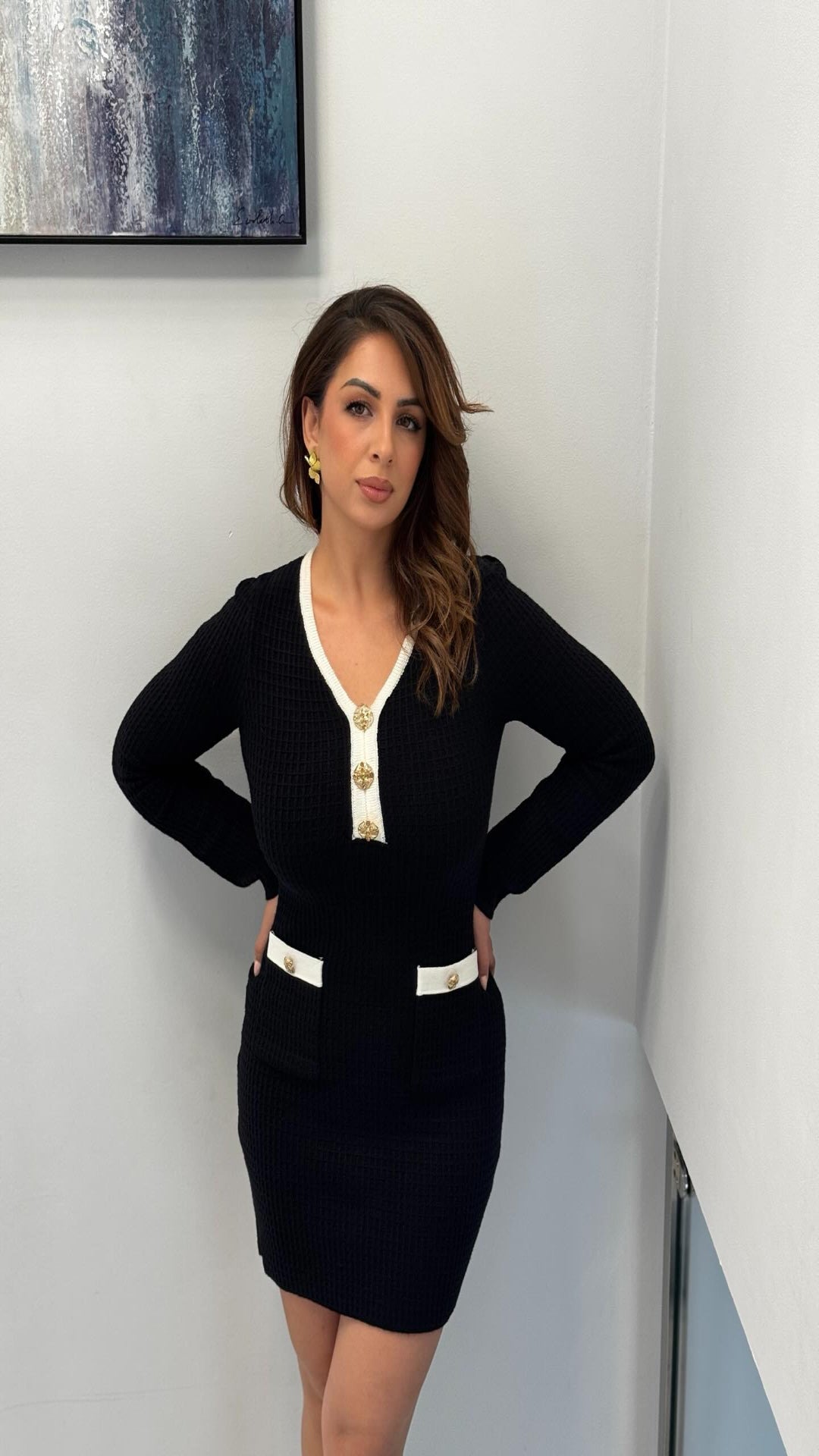 Vestido punto botones