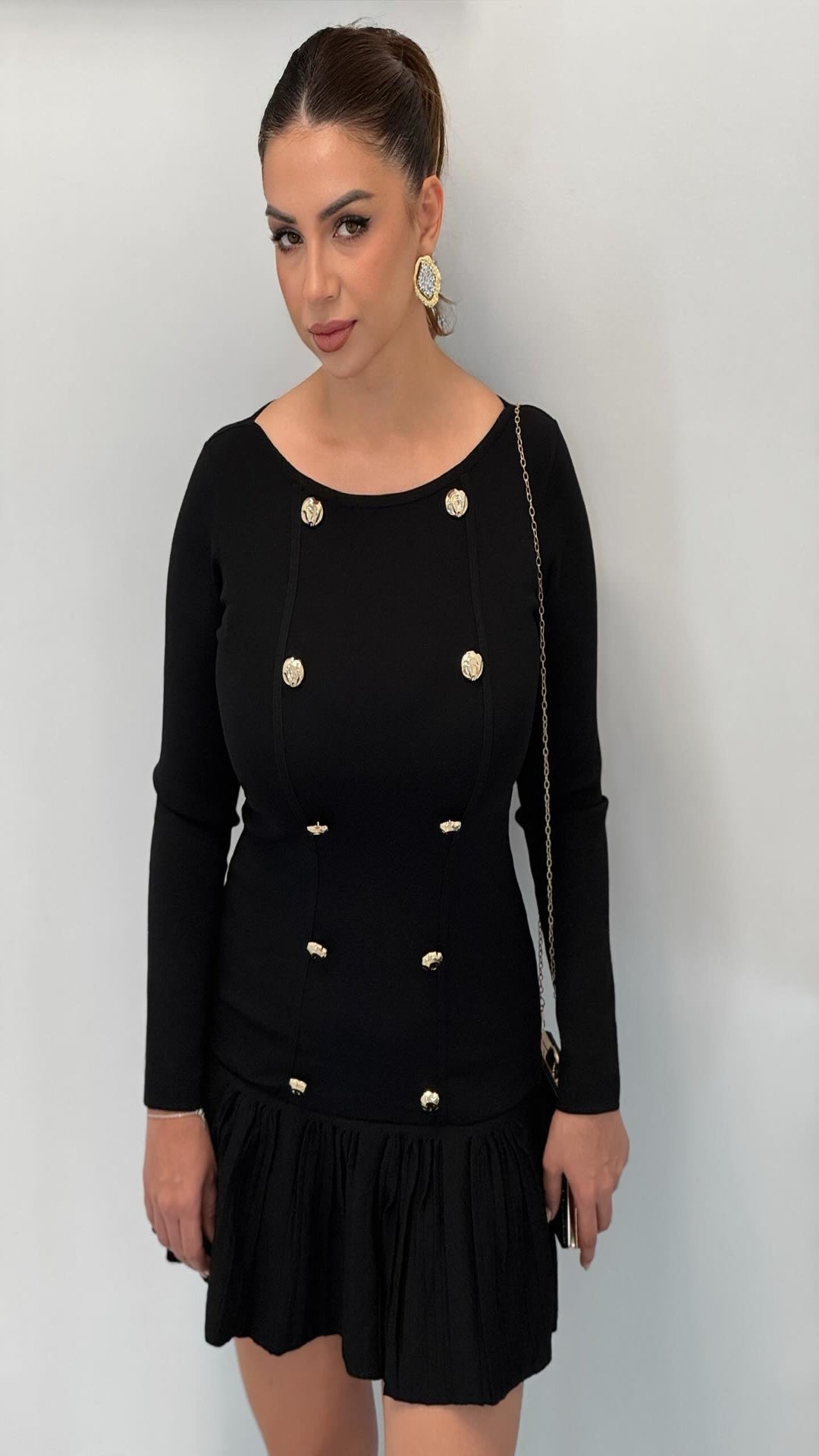 Vestido mini botones