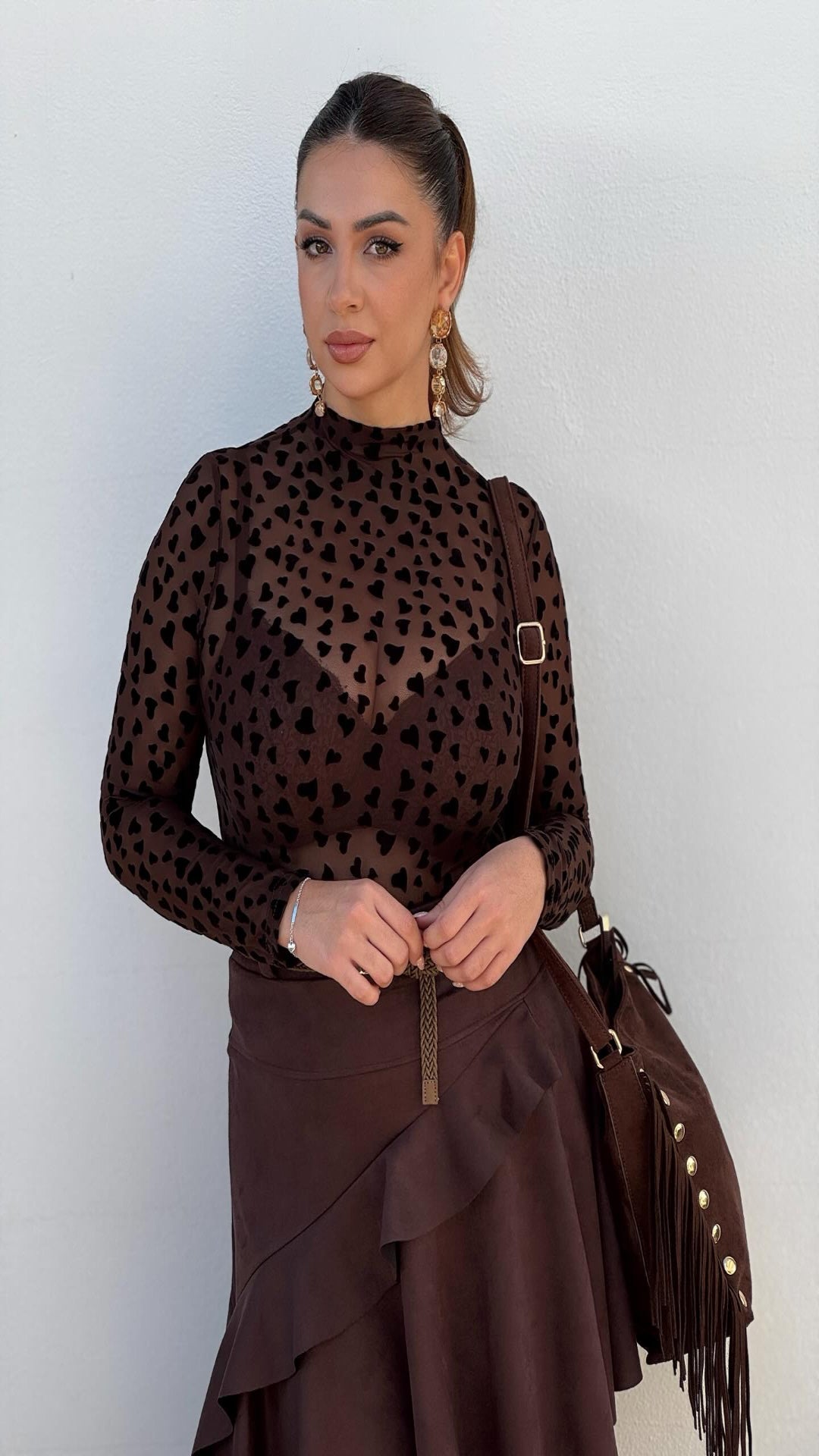 Top transparente corazones