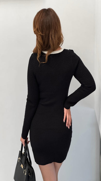 Vestido punto botones