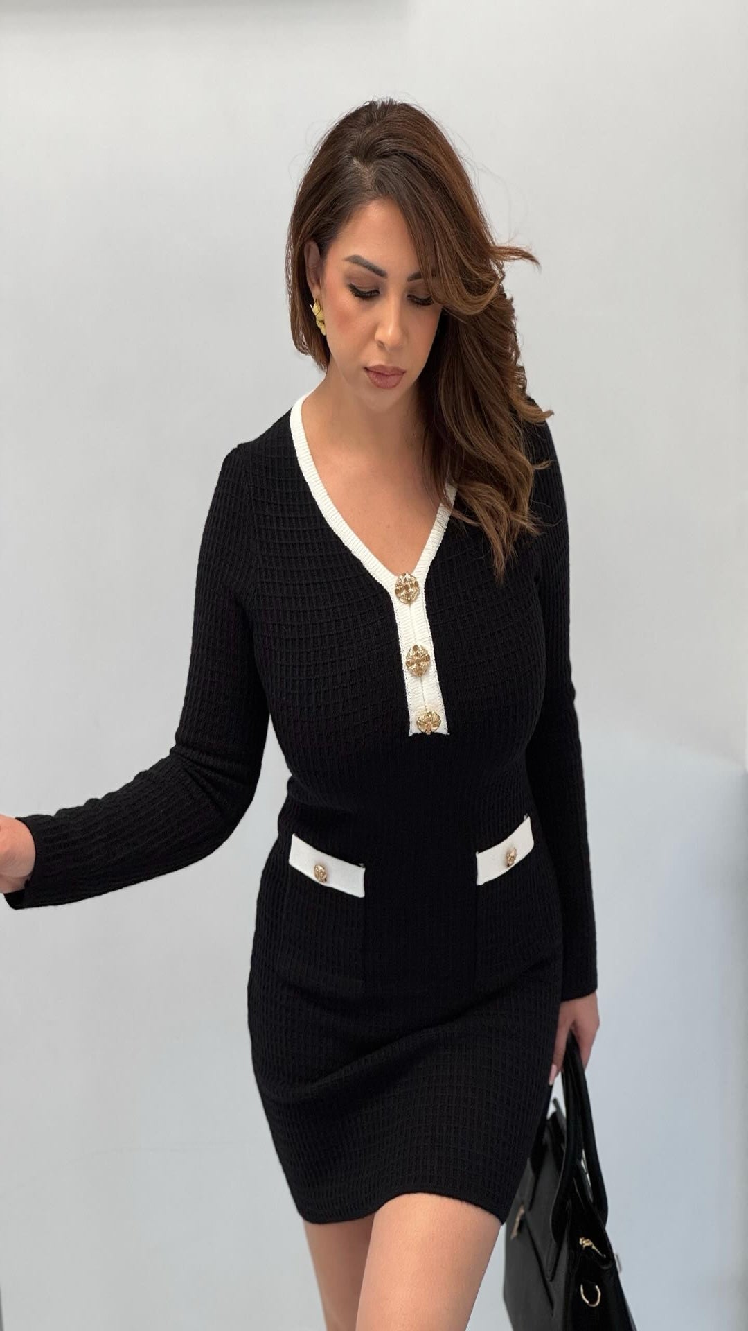 Vestido punto botones