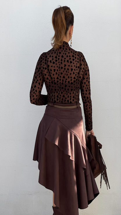 Top transparente corazones