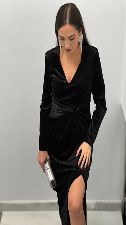 Vestido midi terciopelo