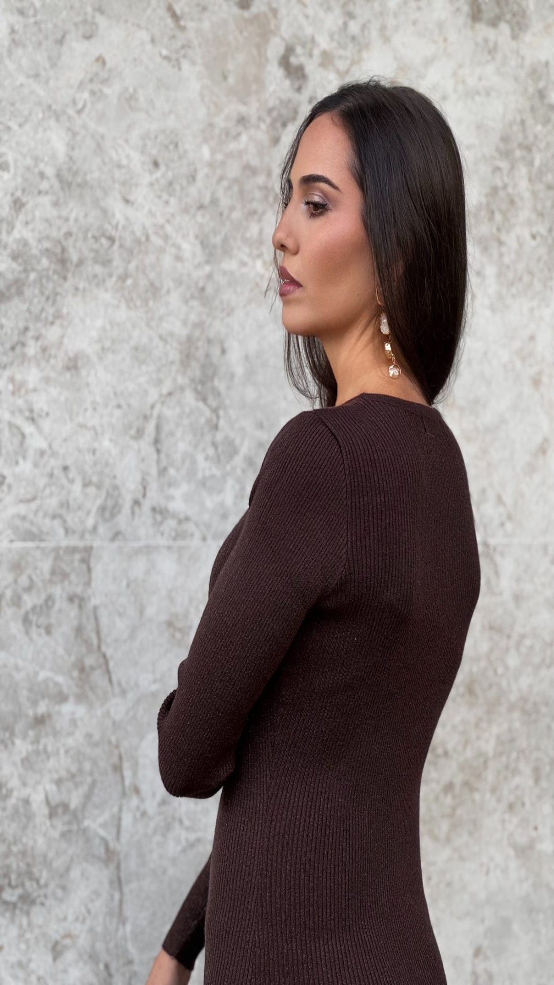 Vestido punto flecos