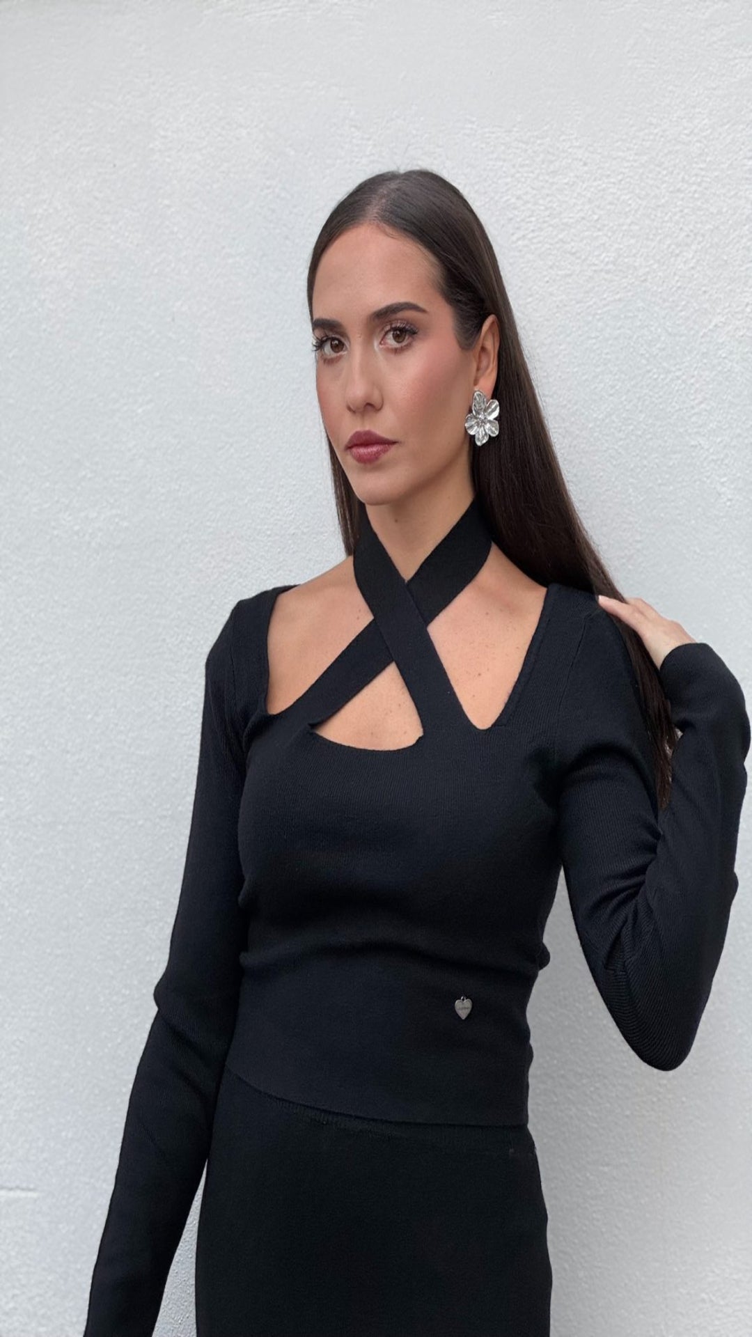 Conjunto top crop y falda