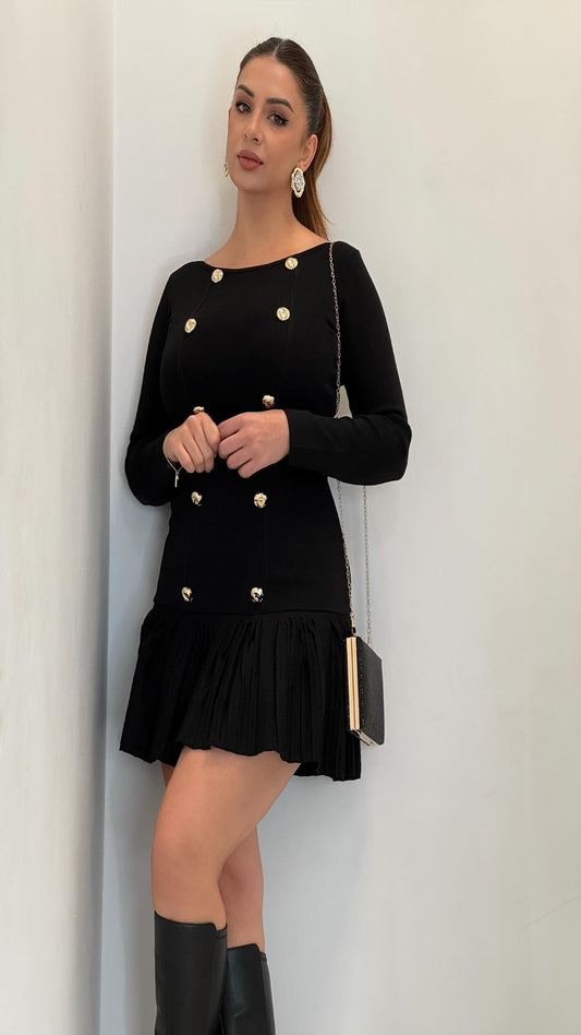 Vestido mini botones