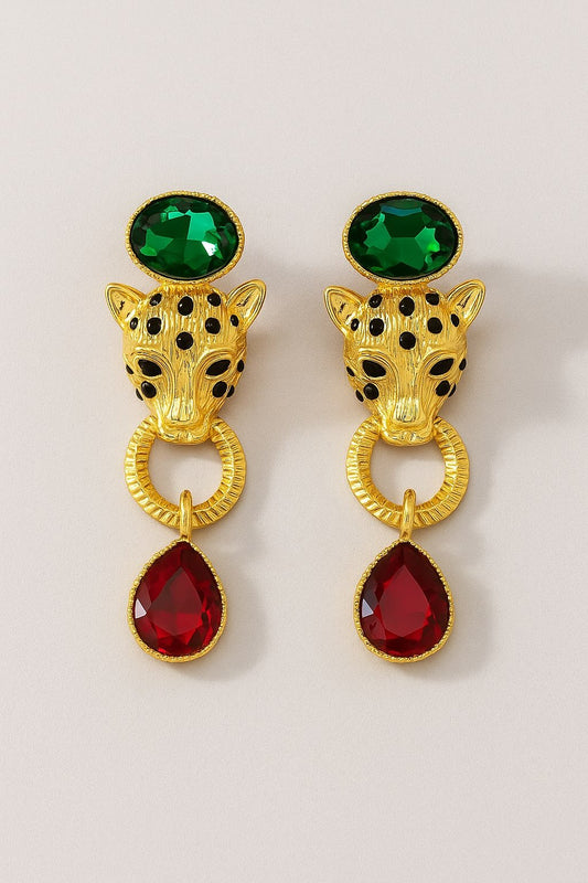 Pendientes leopardo joya