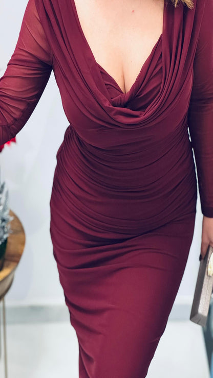 Vestido tul fruncido