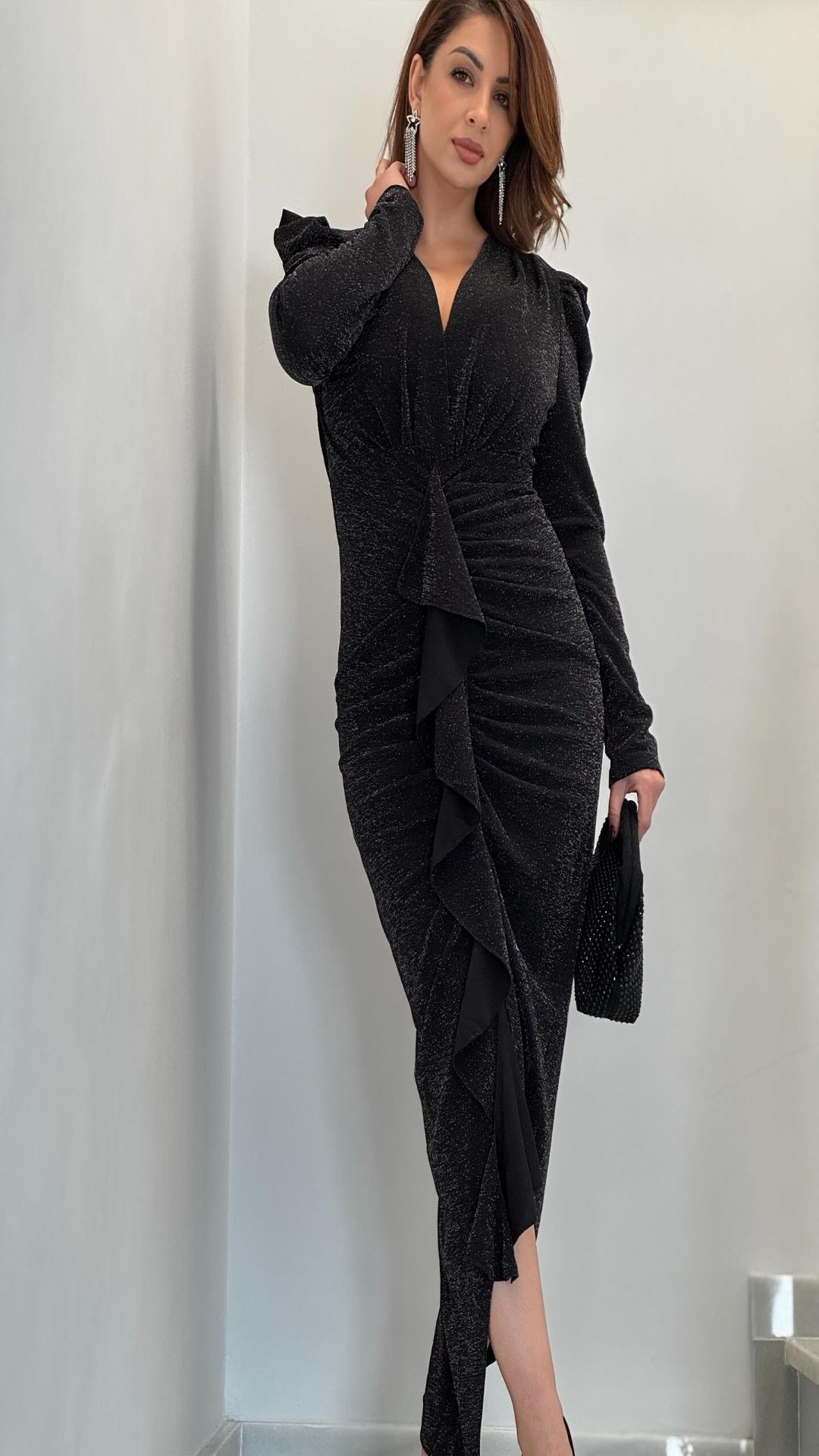 Vestido fiesta con brillo