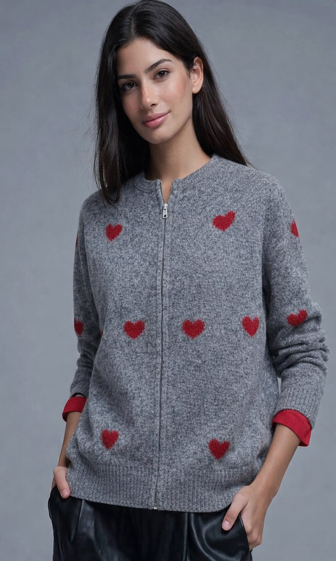 Chaqueta lana corazones