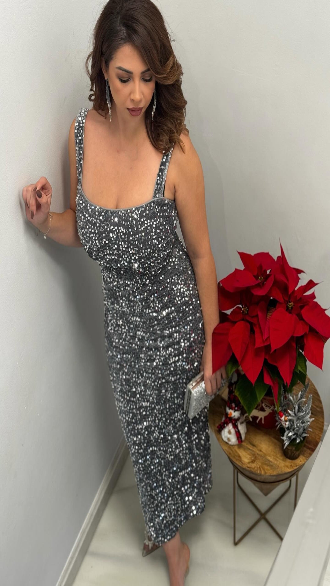 Vestido terciopelo con letejuelas