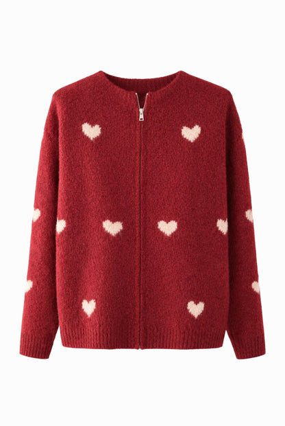 Chaqueta lana corazones