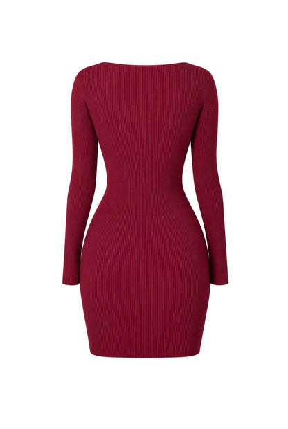 Vestido mini punto canalé