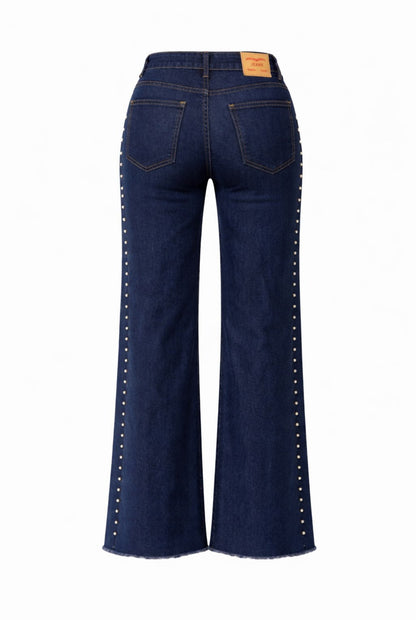 Jeans Wide leg tachuelas
