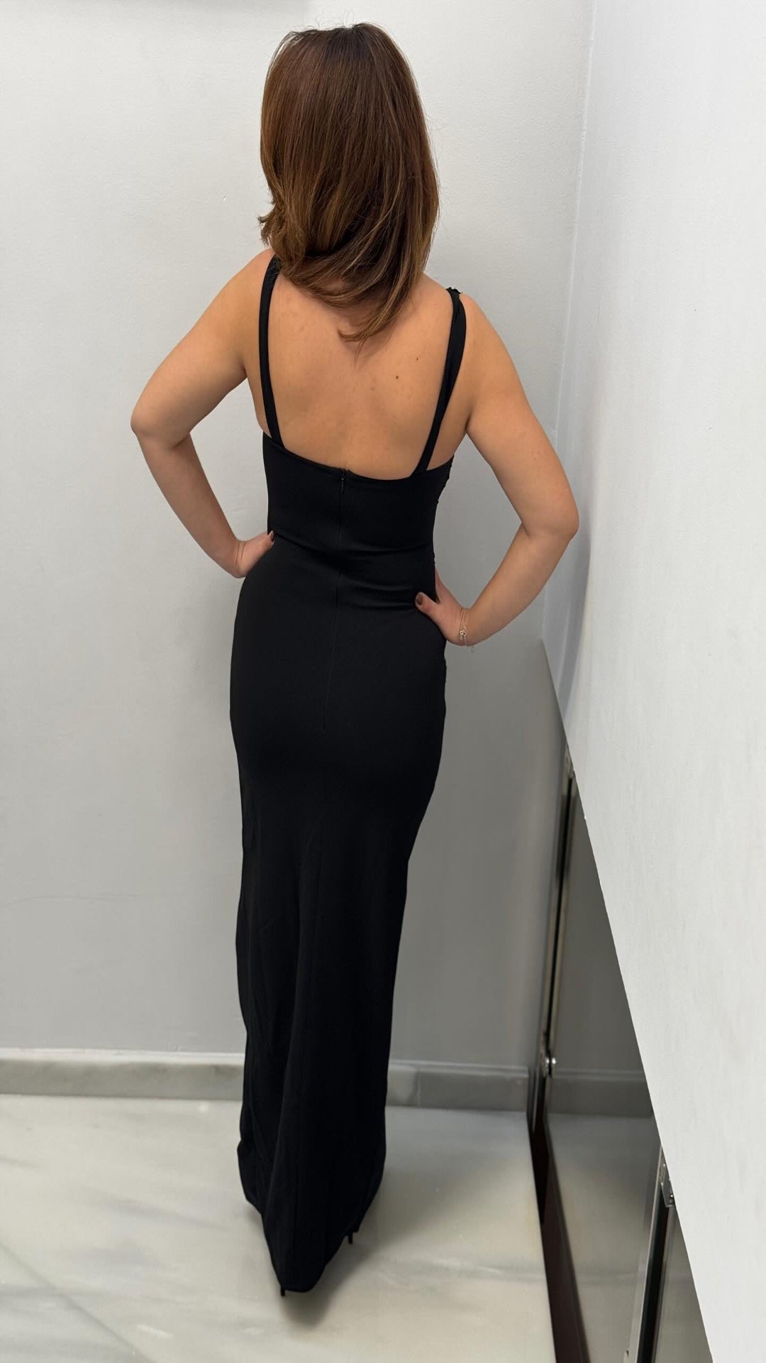 Vestido combinado lentejuelas