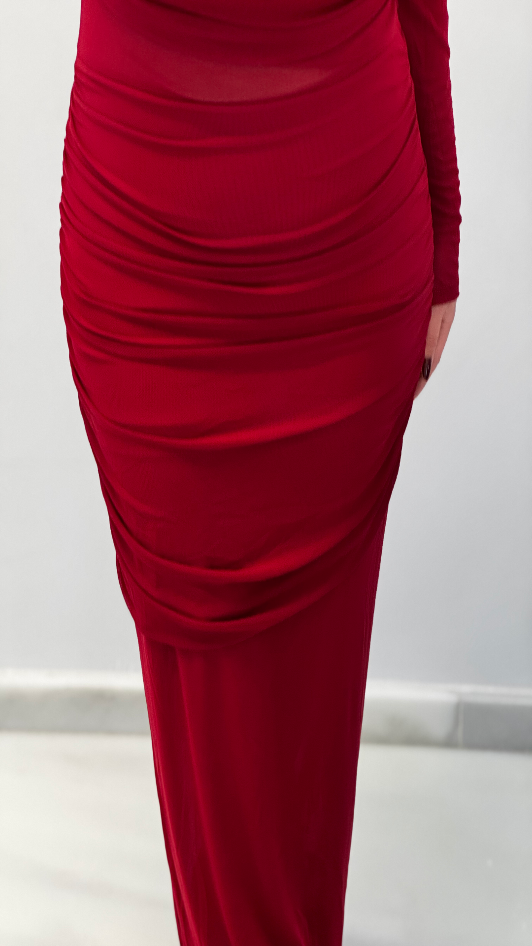 Vestido combinado transparencias