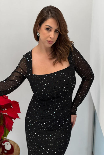 Vestido tul strass