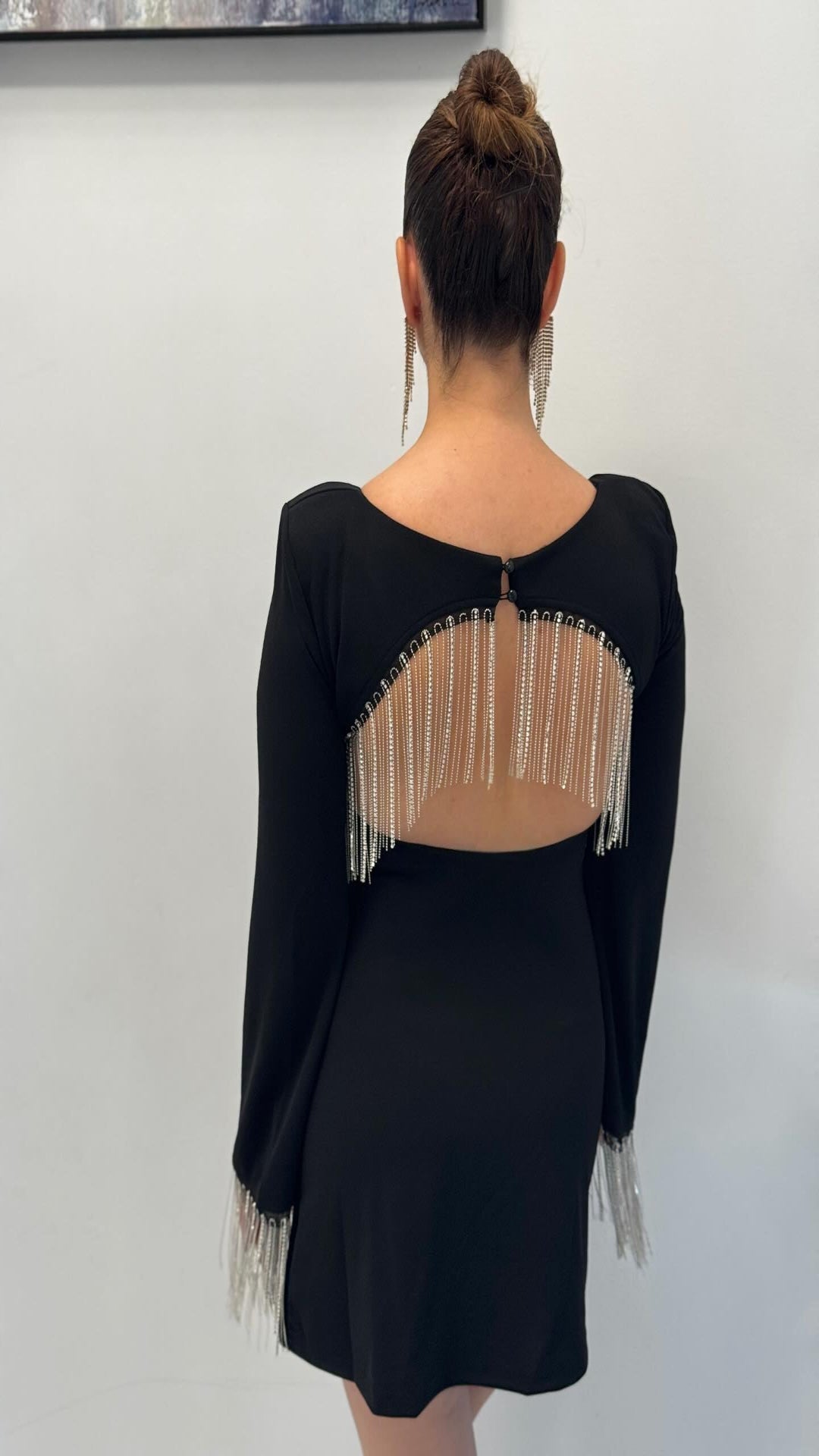 Vestido flecos brillos