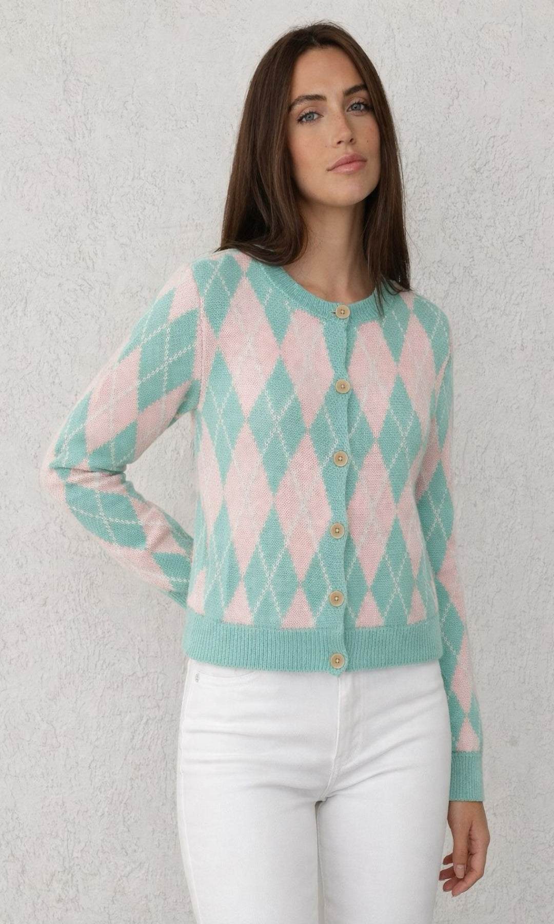 Cárdigan punto rombos