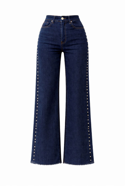 Jeans Wide leg tachuelas