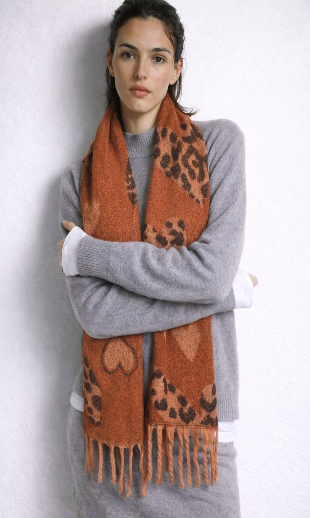 Bufanda corazones animal