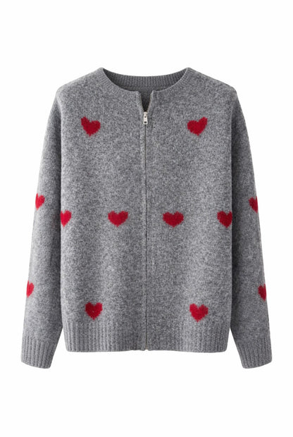 Chaqueta lana corazones