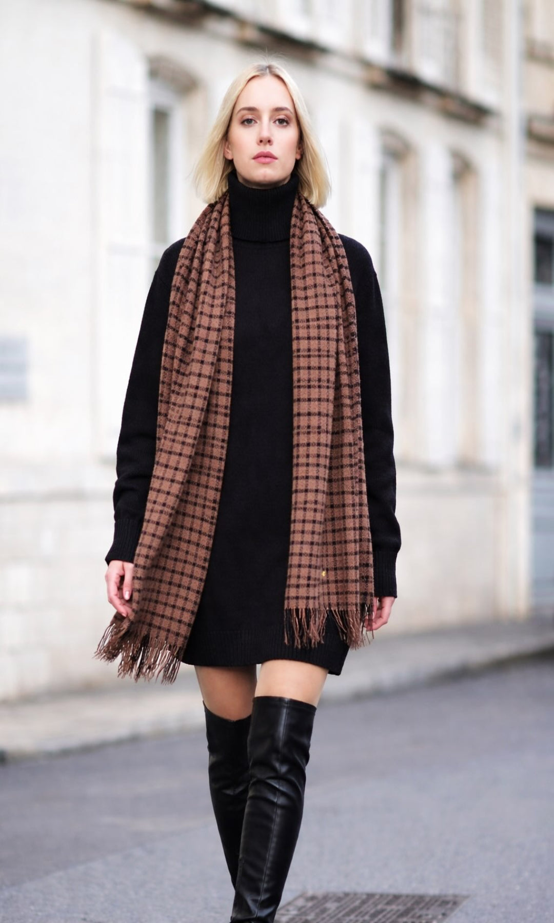 Bufanda jacquard a cuadros