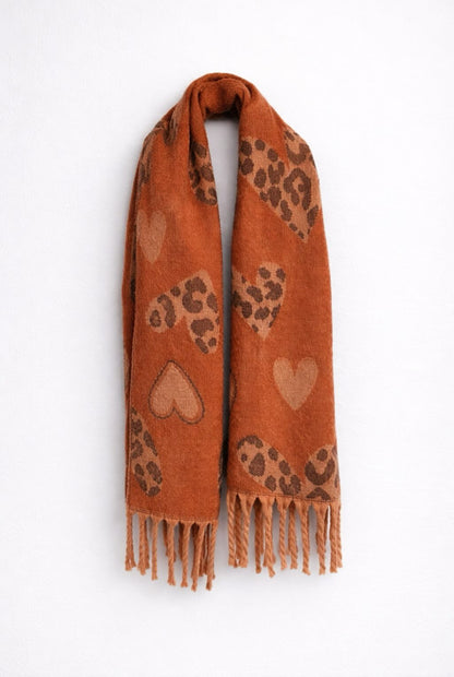 Bufanda corazones animal