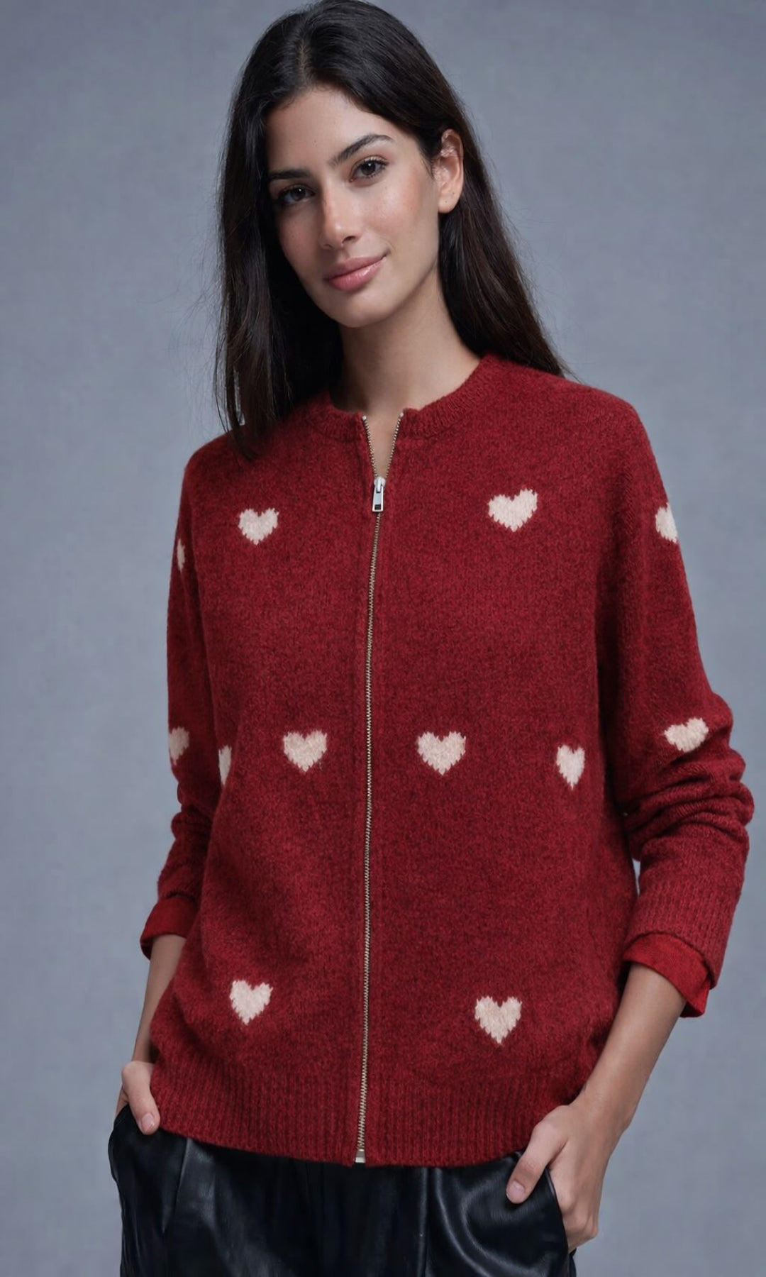 Chaqueta lana corazones