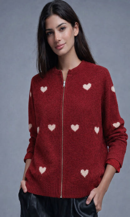 Chaqueta lana corazones