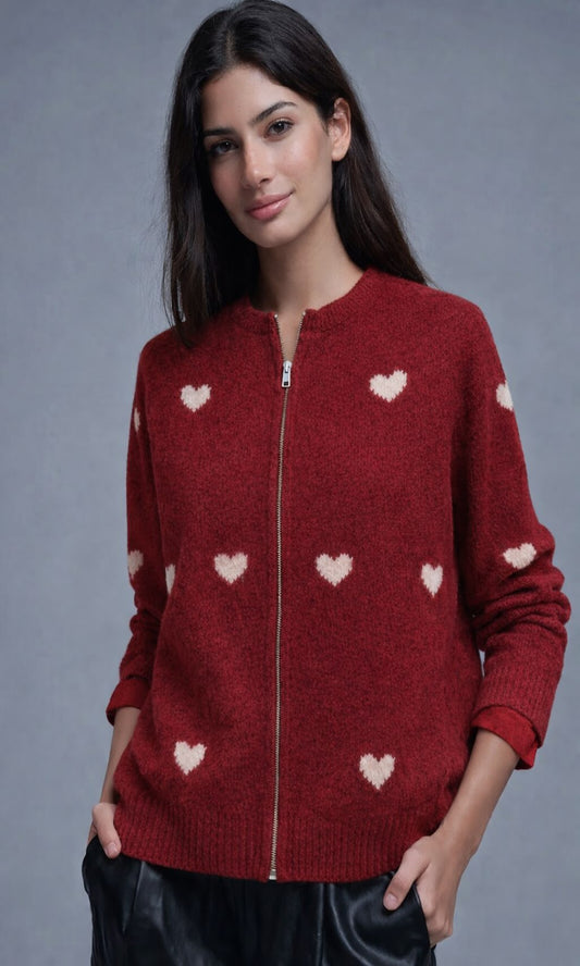 Chaqueta lana corazones