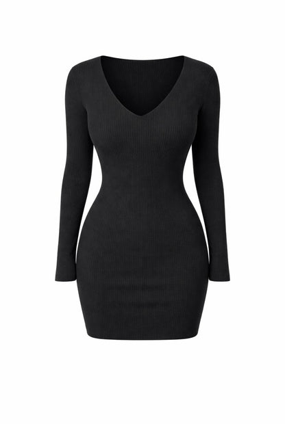 Vestido mini punto canalé
