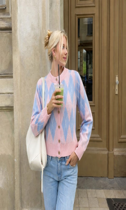 Cárdigan punto rombos