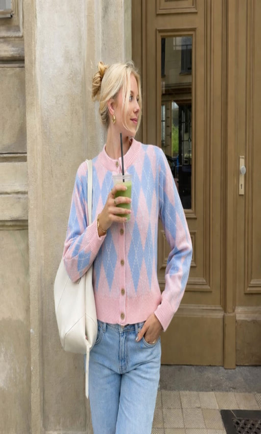 Cárdigan punto rombos