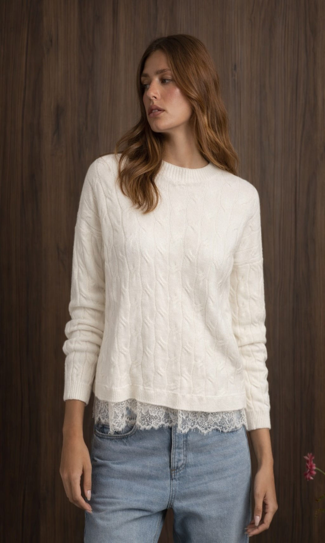 Jersey combinado encaje