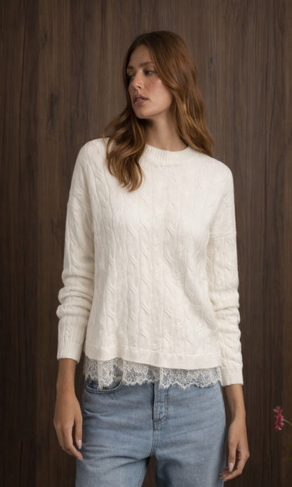 Jersey combinado encaje