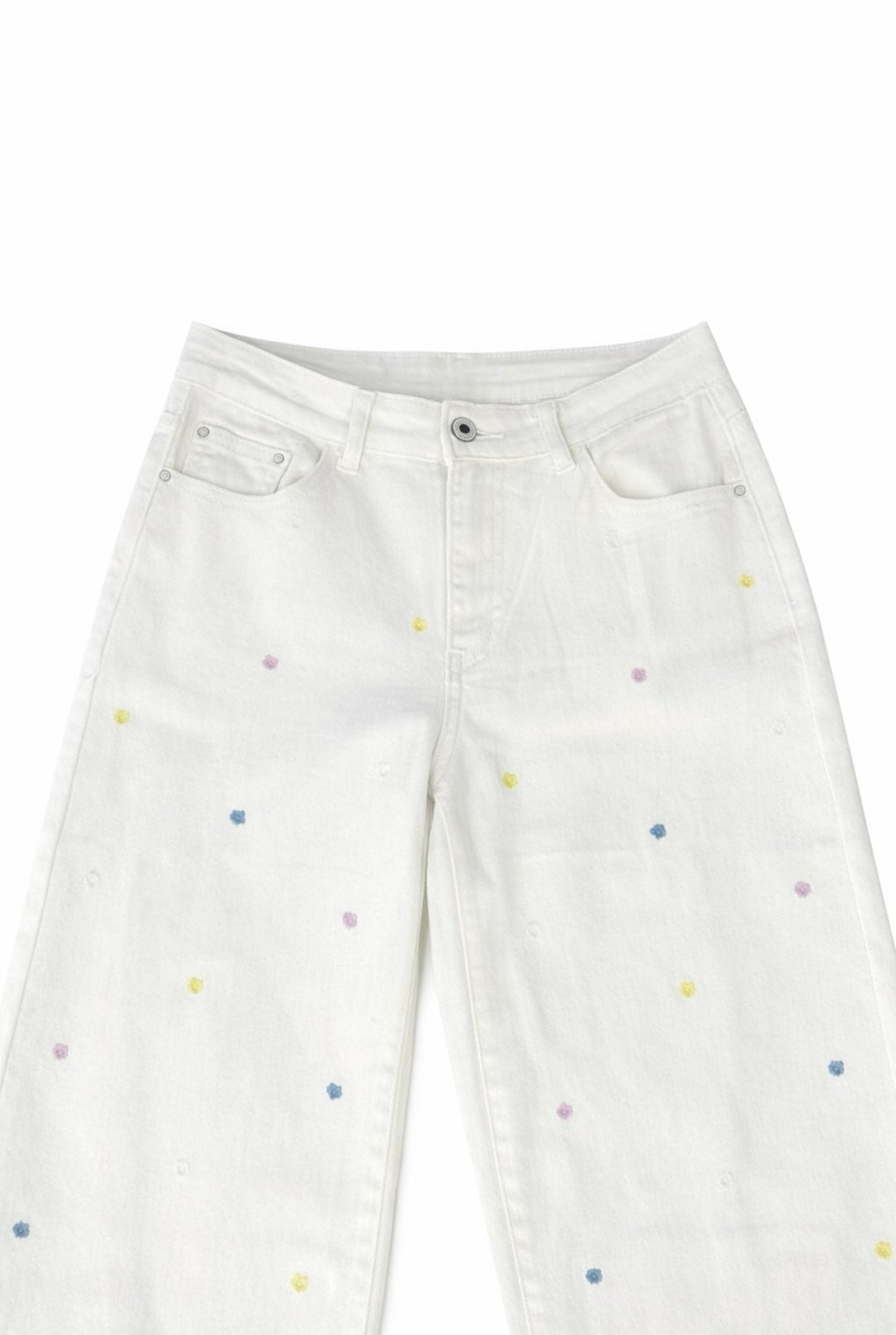 Jeans wide leg bordado