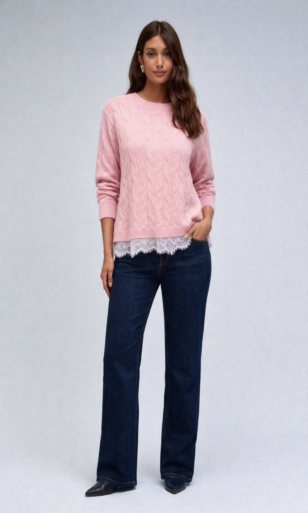 Jersey combinado encaje