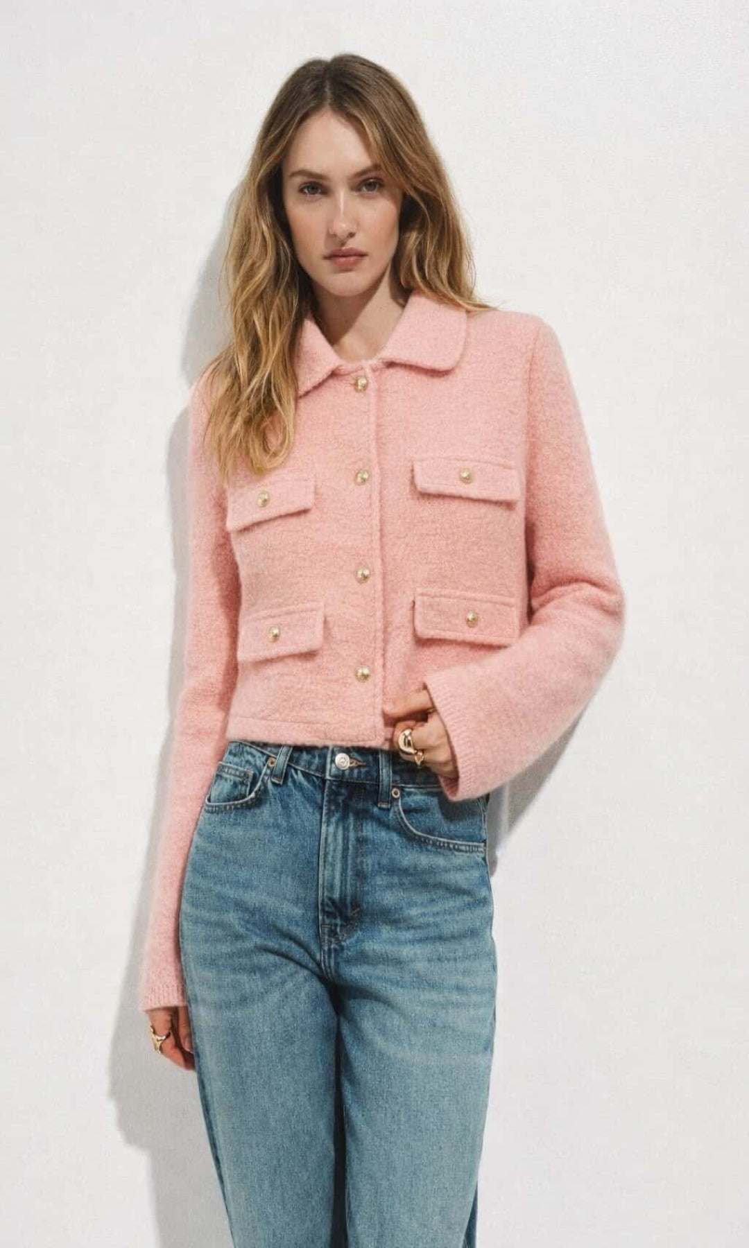 Cazadora bouclé botones