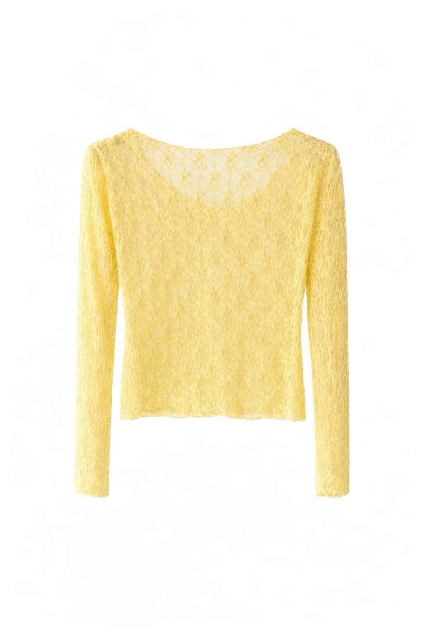 Top encaje maga larga