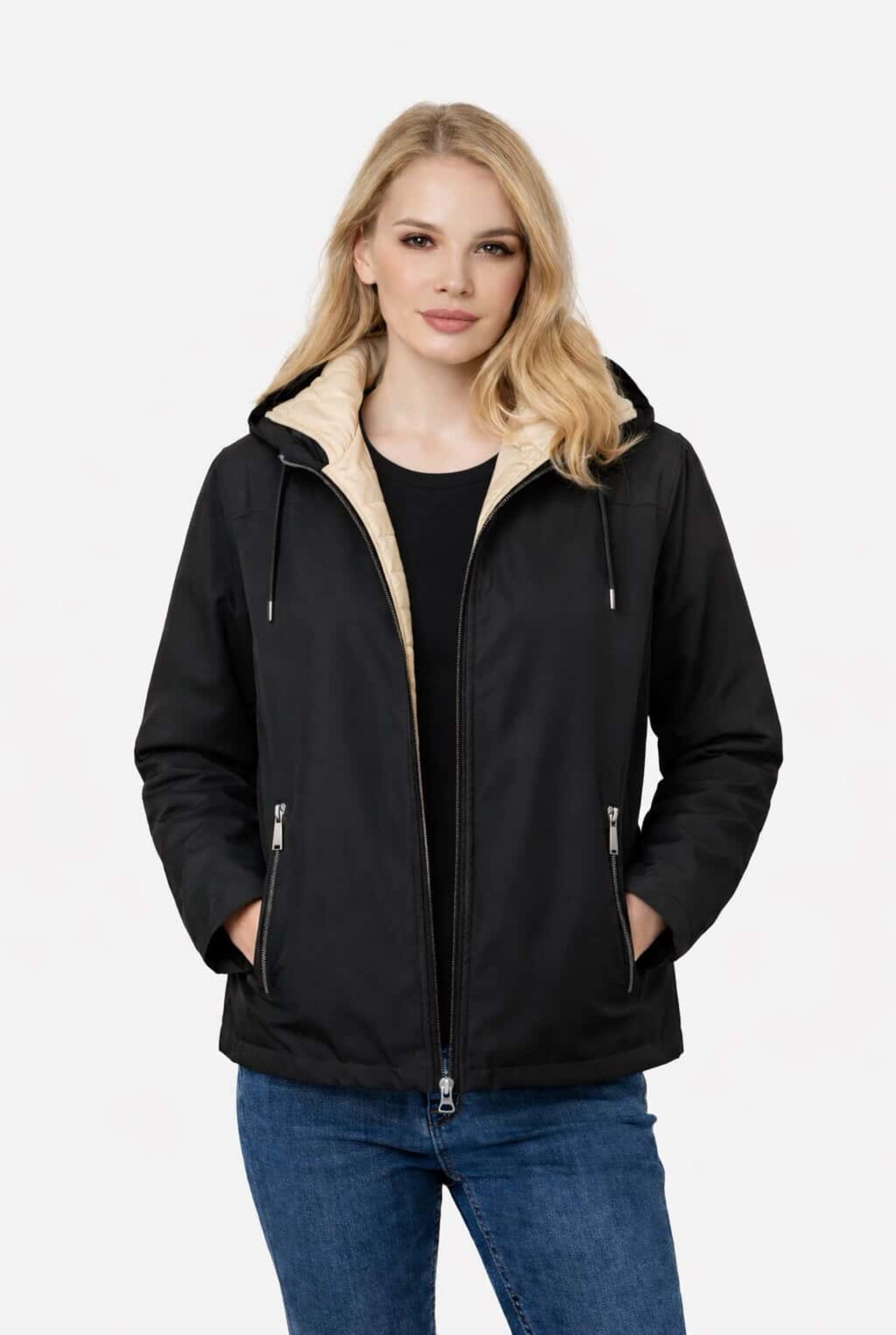 Chaqueta capucha reversible