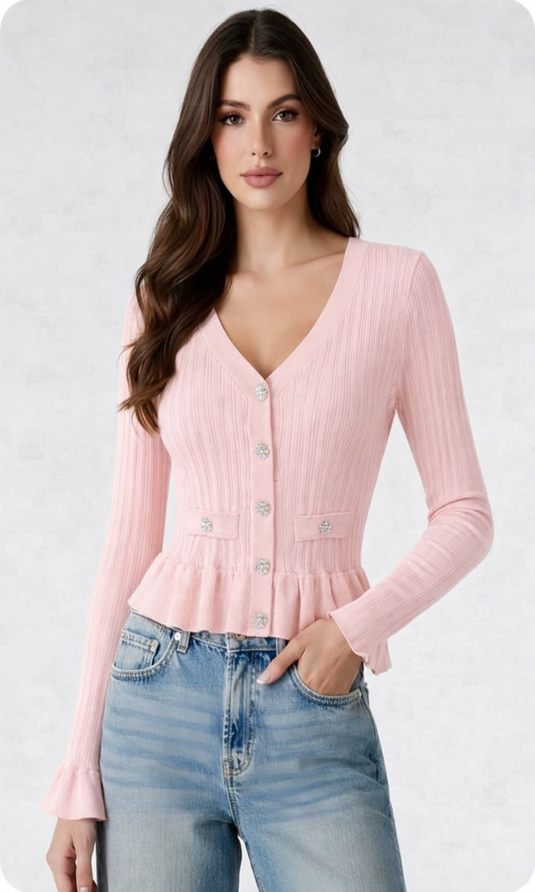 Top punto botones joya