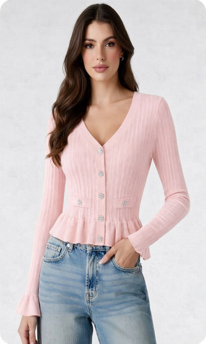 Top punto botones joya