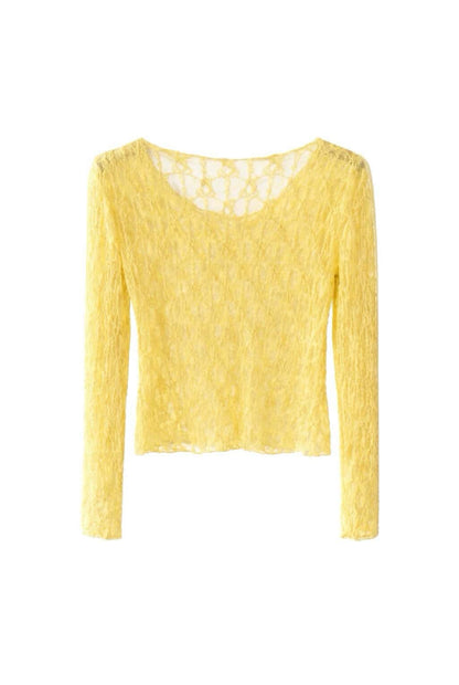 Top encaje maga larga