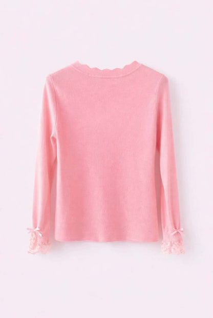 Top combinado encaje y lazo