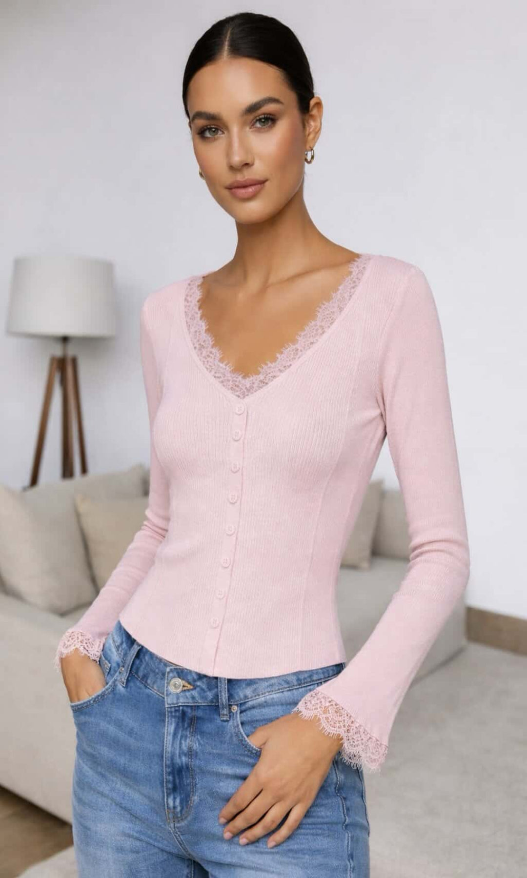 Top punto combinado encaje